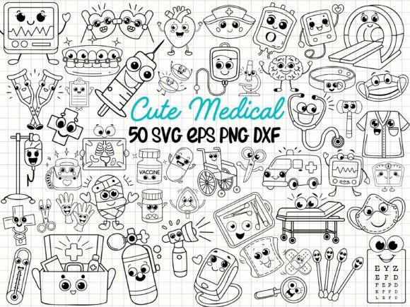50 Medical SVG Cute Doctor Clipart