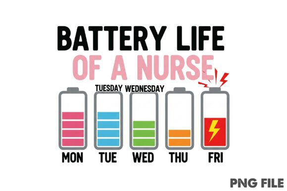 Battery Life of a Nurse SVG, PNG