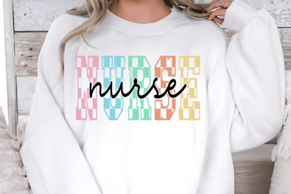 Checkered Varsity Nurse SVG PNG