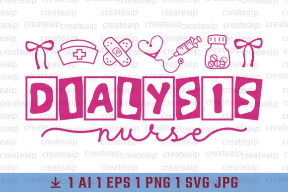 Dialysis Nurse SVG Life Coquette Bow