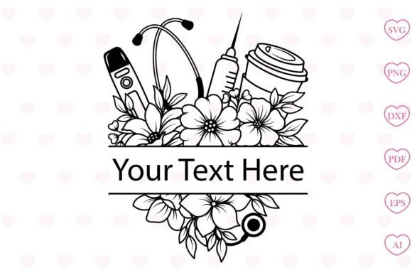 Floral Nurse SVG Monogram