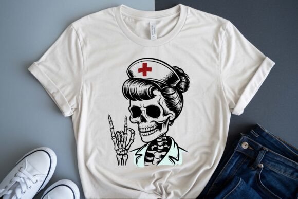 Funny Skeleton Rocking Nurse SVG PNG