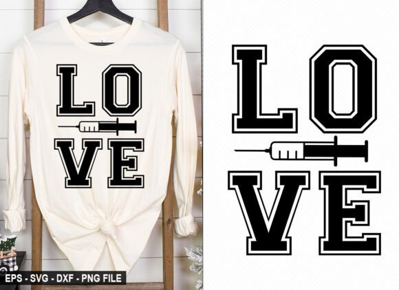 Love - Nurse SVG T-Shirt Design