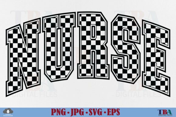 Nurse Checkered Nurse SVG Varisty Design
