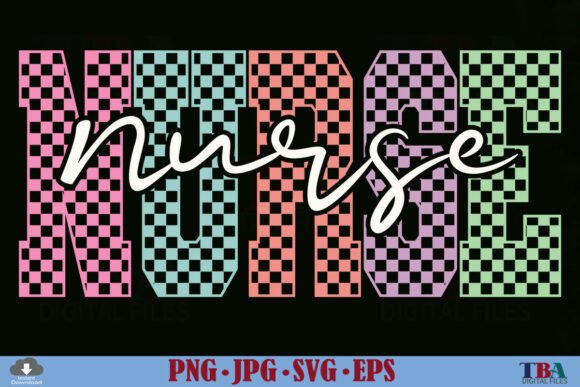Nurse SVG, Checkered Nurse Varsity PNG