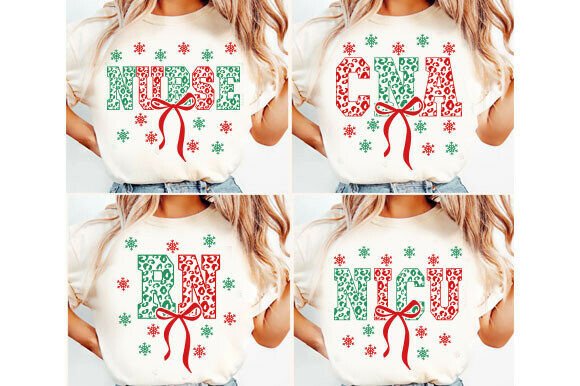 Preppy Leopard Christmas Nurse SVG
