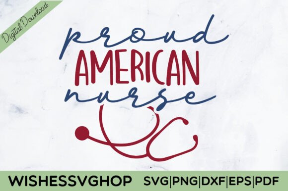 Proud American Nurse SVG PNG Free