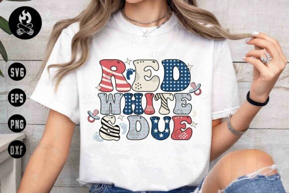 Red White Due Pregnancy SVG, Nurse SVG