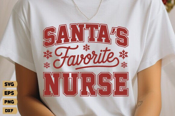 Santa’s Favorite Nurse SVG, Christmas PNG